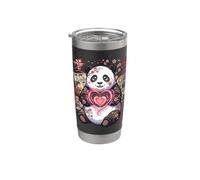 Panda Kawaii con cuore dolce Panda Bear con simbolo del cuore Bicchiere termico in acciaio inox doppia parete