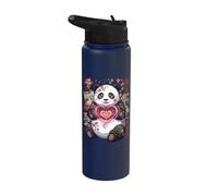 Panda Kawaii con cuore dolce Panda Bear con simbolo del cuore Stainless Steel Insulated Water Bottle