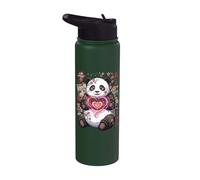 Panda Kawaii con cuore dolce Panda Bear con simbolo del cuore Stainless Steel Insulated Water Bottle
