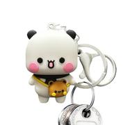 Panda Keychain - Couple Gift Charm, Plush Animal Key Tag | Mini Bear Pendant Toy, Funny Cartoon Style Keyring, Fashion Decorative Accessory For Girls, Boys, Teens, Travel Bags, Car Remote, Hand Pouch
