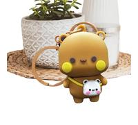 Panda Keyring Toy - PP, 1.18x1.18x1.97in Couple Bear Panda Doll Key Holder Decor Cute Design | Lightweight And Adorable Bag Charm, Animal Keychain Accessory For Keys, Handbags, Backpacks, , Trave