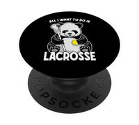 Panda Lacrosse Tutto quello che voglio fare è un simpatico e divertente giocatore di orsi PopSockets PopGrip Adesivo