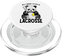 Panda Lacrosse Tutto quello che voglio fare è un simpatico e divertente giocatore di orsi PopSockets PopGrip per MagSafe