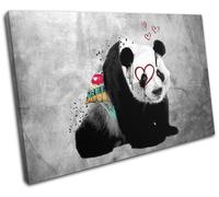 Panda Love Animal Concrete Graffiti SINGLE TELA parete arte foto stampa