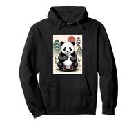 Panda Mangiare Protein Bar Montagne giapponesi al tramonto Felpa con Cappuccio