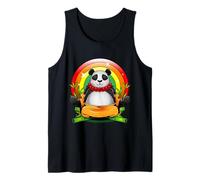 Panda meditante Yoga Zen Cute Animal Namaste Rainbow Design Canotta