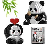 Panda Mini Building Blocks Set,Set di Mattoncini da Costruzione 2 In 1,Panda Cute Animals Building Set,Panda Mini Mattoncini da Costruzione,Panda Micro Building Blocks Vestito per bambini 3 + anni