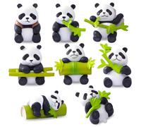 Panda Mini Figure 8Pcs Panda Figurine SYTTNUM Cake Topper Pandas Decorazioni per Torta per Bambini Ufficio Casa Decorazione per Feste Compleanno Regalo