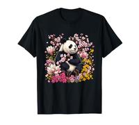 Panda nel Giardino Floreale di ciliegi in Fiore Maglietta