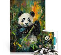 Panda nella foresta di bambù puzzle 1000 pezzi per adulti Aiuta il cervello ad allenare i giocattoli che creano dipendenza per coltivare la pazienza Regalo di opere d'arte 38x26cm