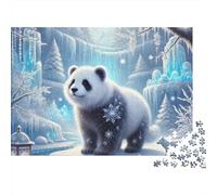 Panda nella Neve Puzzle per Adulti Puzzle 1000 Pezzi Foresta Invernale Gioco di Puzzle 1000 Pezzi Relax Decorativo 52x38cm/1000pcs