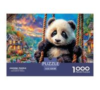 Panda on SwingDaunting Jigsaw Puzzles for Adults An Assortment of 1000 Advanced, Impossible-Hard-Difficult Challenging Puzzle Educational Game Pieces - A Formidable And Rewarding Gift for Ambitious A