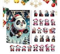 Panda Ornamenti per Albero di Natale - Pendaglio Panda 2D in Acrilico per Specchietto Retrovisore Auto,Calendario 'Avvento 24 Giorni 2025 Ciondolo Animale per Auto Specchietto Retrovisore Finestra Alb