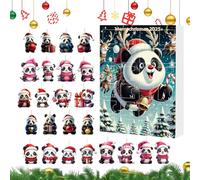 Panda Ornamenti per Albero di Natale,Pendente Adesivo Panda Acrilico 2D Per Decorazioni Festive | Calendario 'avvento 24 Giorni per Bambini Adulti Ciondolo Decorazione per Auto Party