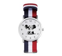 Panda, orologio analogico al quarzo per sollevamento pesi, fitness, palestra, sport, per uomini e donne, cinturino in nylon, Stile:, regular, Cinturino
