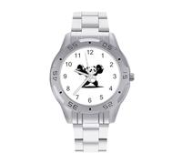 Panda, orologio da polso analogico al quarzo, da uomo, per sollevamento pesi, fitness, palestra, in acciaio inox, Stile:, regular, Bracciale