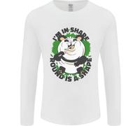 Panda Orso Divertente In Sovrappeso Grasso Umorismo Uomo Manica Lunga T-Shirt