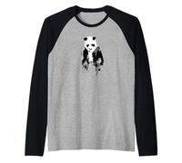 Panda Orso Salva Il Pianeta Protezione Ambientale Triste piangere Maglia con Maniche Raglan