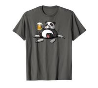 Panda Ours Boit de la Bière Animal Drôle Fête Party Hommes Maglietta