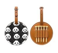 Panda Pareto Chart Brown Golf tee Storage Bag, multifunzionale Golf tee Storage Bag per gli uomini, materiale durevole PU