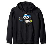 Panda Pickleball Giocatore Indossa Fascia seria Competizione Felpa con Cappuccio