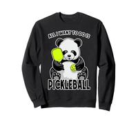 Panda Pickleball Tutto Quello Che Voglio Fare è Un Simpatico e Divertente Giocatore di orsi Felpa