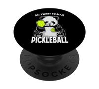 Panda Pickleball Tutto quello che voglio fare è un simpatico e divertente giocatore di orsi PopSockets PopGrip Adesivo