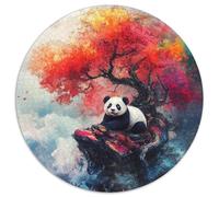 Panda Puzzle 1000 pezzi Albero colorato Rotondo Puzzle Gioco Casuale Decorazione Casa per Attività Familiari Stimolanti 1000 pezzi (67,5 x 67,5 cm)