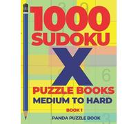 Panda Puzzle Boo 1000 Sudoku X Puzzle Books - Medium To Hard - Book (Tascabile)