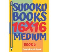 Panda Puzzle Book sudoku books 16 x 16 - Medium - Book 2 (Tascabile)
