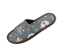 Panda Re Stella Grigio Casa Pantofole Indoor Riutilizzabile Accogliente personalizzato Open Toe Camera Da Letto Scarpe per il Partito Viaggio Ospiti zapatos casuales para mujer, Panda King Star Grigio