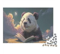 Panda Reading Book at Dusk Wildlife Puzzle 1000 Pezzi - Ragazzi E Per Adulti, Rilassamento E Gioco Familiare Per Ideale, Regalo O Parete Da Decorazione 52x38cm/1000pcs