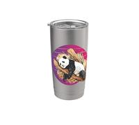 Panda realistico che dorme e si rilassa nell'albero di bambù Bicchiere termico in acciaio inox doppia parete