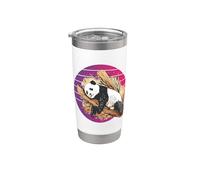 Panda realistico che dorme e si rilassa nell'albero di bambù Bicchiere termico in acciaio inox doppia parete