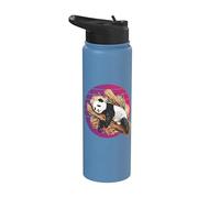 Panda realistico che dorme e si rilassa nell'albero di bambù Stainless Steel Insulated Water Bottle
