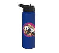 Panda realistico che dorme e si rilassa nell'albero di bambù Stainless Steel Insulated Water Bottle