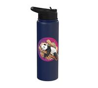 Panda realistico che dorme e si rilassa nell'albero di bambù Stainless Steel Insulated Water Bottle