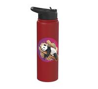 Panda realistico che dorme e si rilassa nell'albero di bambù Stainless Steel Insulated Water Bottle