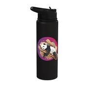 Panda realistico che dorme e si rilassa nell'albero di bambù Stainless Steel Insulated Water Bottle