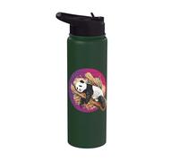 Panda realistico che dorme e si rilassa nell'albero di bambù Stainless Steel Insulated Water Bottle