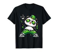 Panda Rocks St Patty's Shamrock Ballando per Il Giorno di San Patrizio Maglietta