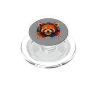 Panda rosso, amante della musica con le cuffie PopSockets PopGrip per MagSafe