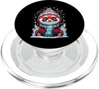 Panda rosso carino con sciarpa e fiocchi di neve PopSockets PopGrip per MagSafe