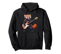 Panda rosso che suona la chitarra roccia per ragazzi, uomini, bambini e donne Felpa con Cappuccio
