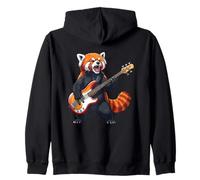Panda rosso che suona la chitarra roccia per ragazzi, uomini, bambini e donne Felpa con Cappuccio