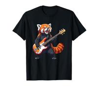 Panda rosso che suona la chitarra roccia per ragazzi, uomini, bambini e donne Maglietta