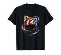 Panda Rosso con Curve di cometa Bianca Maglietta