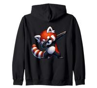 Panda Rosso Dab Divertente Simpatico Cartone Animato Felpa con Cappuccio