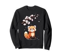 Panda Rosso Giapponese | Fiori di ciliegio e Simpatico Orso Panda Rosso Felpa