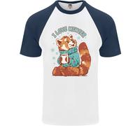 Panda Rosso i Love Inverno DA UOMO S/S Baseball T-Shirt